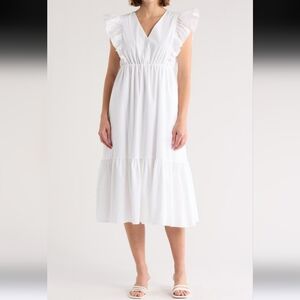 White Nanette Lepore Ruffled Dress Size 8